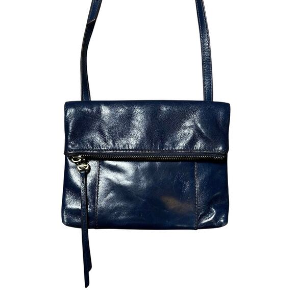 Hobo Navy Blue Leather Crossbody Bag - Picture 1 of 8